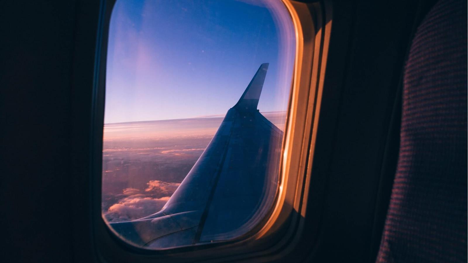 Aeroplane window view